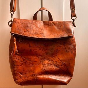Patricia Nash Map Print Leather Backpack